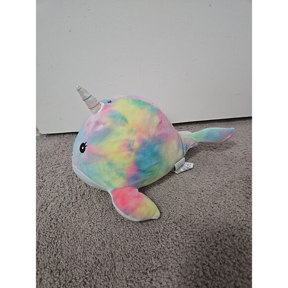 Squishmallows Natalie the Narwhal Tie Dyed Pastel Plush Stuffed Animal Toy Girls - Picture 2 of 6